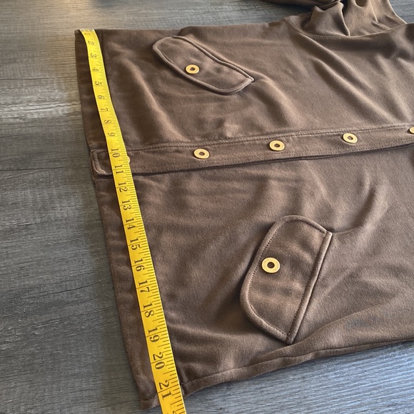 Jones New York Signature| Womens Jacket 3/4 Sleeve Brown Gold Snaps - Picture 10 of 14